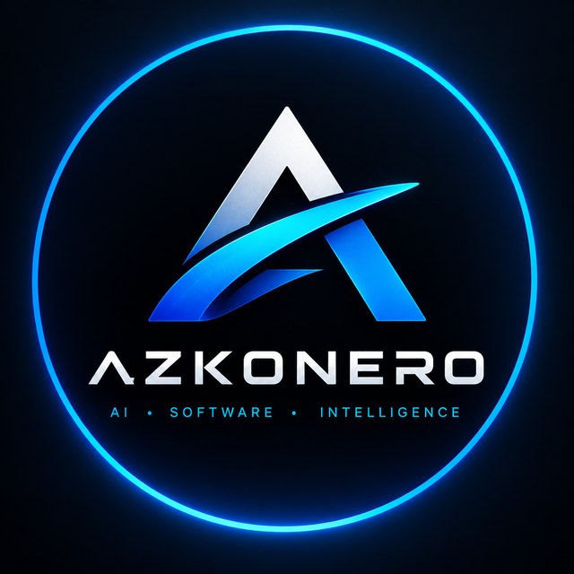 Azkonero logo: AI, software, intelligence